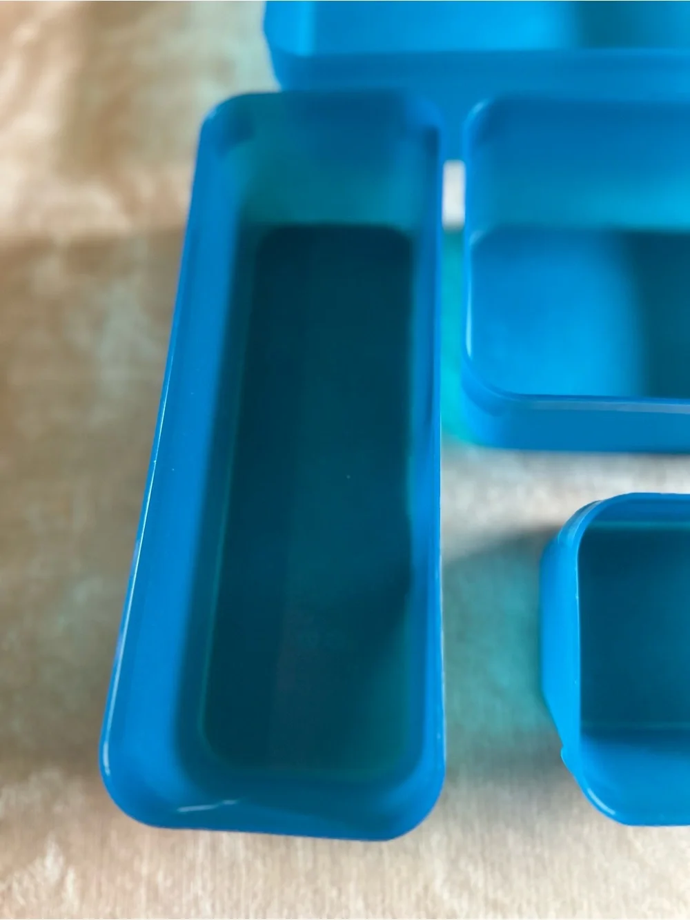 Stackable Blue Plastic Storage Bins - Multipurpose Home Organizers